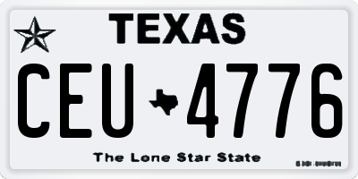 TX license plate CEU4776