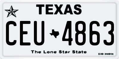 TX license plate CEU4863