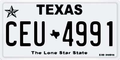 TX license plate CEU4991