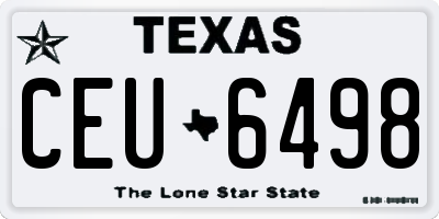 TX license plate CEU6498