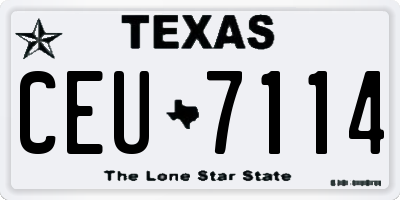 TX license plate CEU7114