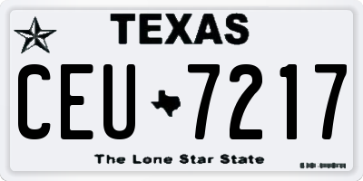 TX license plate CEU7217