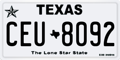 TX license plate CEU8092