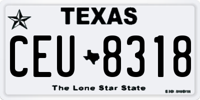 TX license plate CEU8318