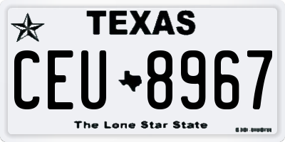 TX license plate CEU8967