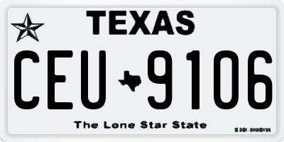 TX license plate CEU9106