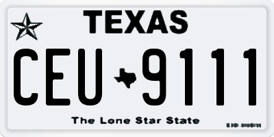 TX license plate CEU9111