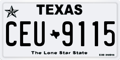 TX license plate CEU9115