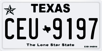 TX license plate CEU9197