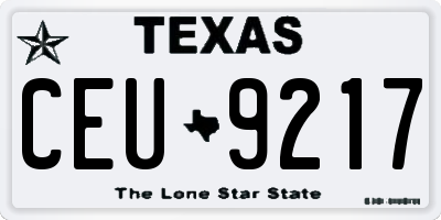 TX license plate CEU9217