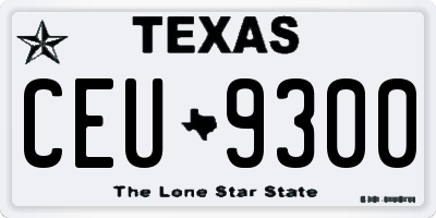 TX license plate CEU9300