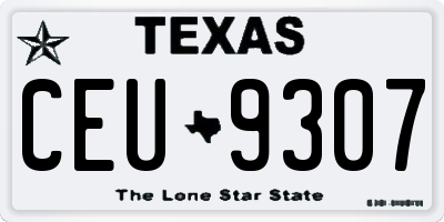 TX license plate CEU9307