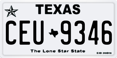 TX license plate CEU9346