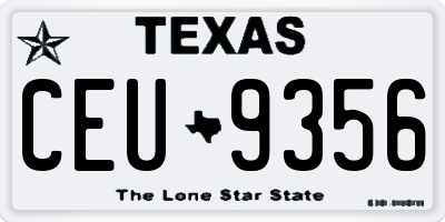 TX license plate CEU9356