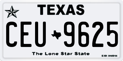 TX license plate CEU9625