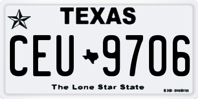 TX license plate CEU9706