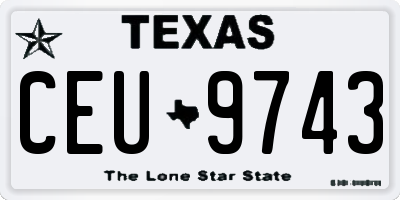 TX license plate CEU9743