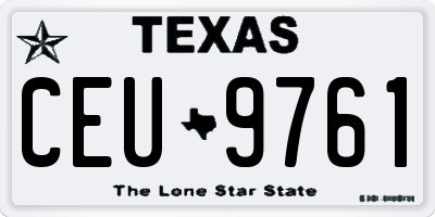 TX license plate CEU9761