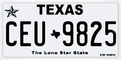 TX license plate CEU9825