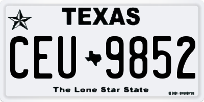 TX license plate CEU9852