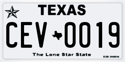 TX license plate CEV0019