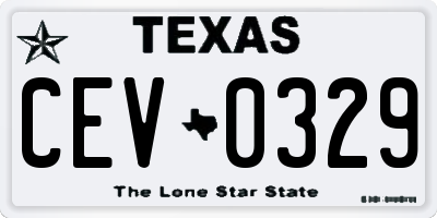 TX license plate CEV0329