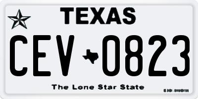 TX license plate CEV0823