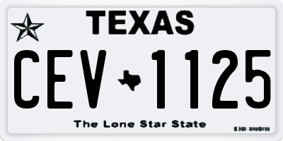 TX license plate CEV1125