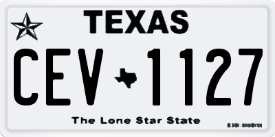 TX license plate CEV1127