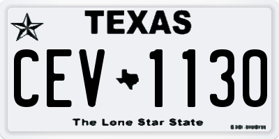 TX license plate CEV1130