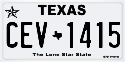 TX license plate CEV1415