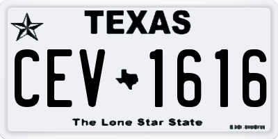 TX license plate CEV1616