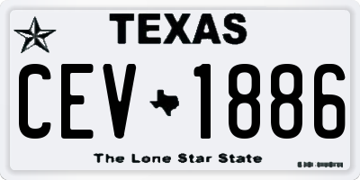 TX license plate CEV1886