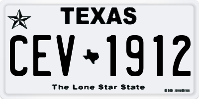 TX license plate CEV1912