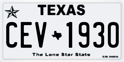 TX license plate CEV1930