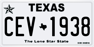 TX license plate CEV1938
