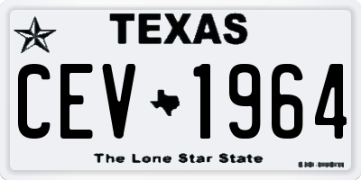 TX license plate CEV1964