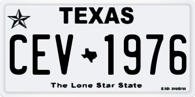 TX license plate CEV1976