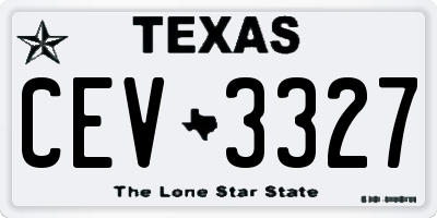 TX license plate CEV3327