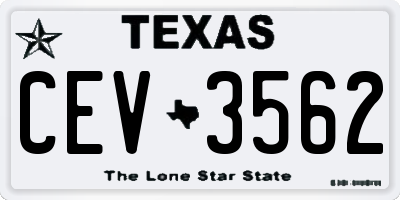TX license plate CEV3562