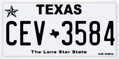 TX license plate CEV3584