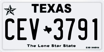 TX license plate CEV3791