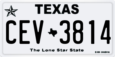 TX license plate CEV3814