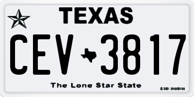 TX license plate CEV3817