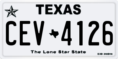 TX license plate CEV4126