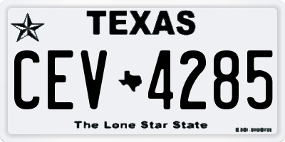 TX license plate CEV4285