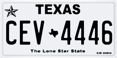 TX license plate CEV4446