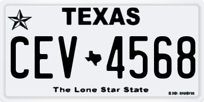 TX license plate CEV4568