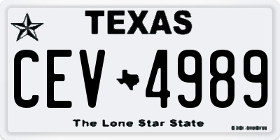 TX license plate CEV4989