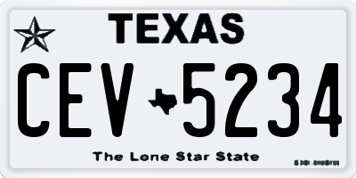 TX license plate CEV5234